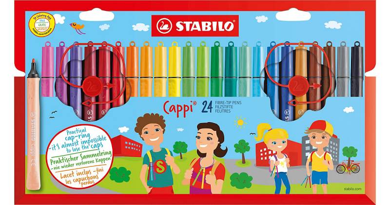 Filzstifte Cappi, 24 Farben mehrfarbig von Stabilo