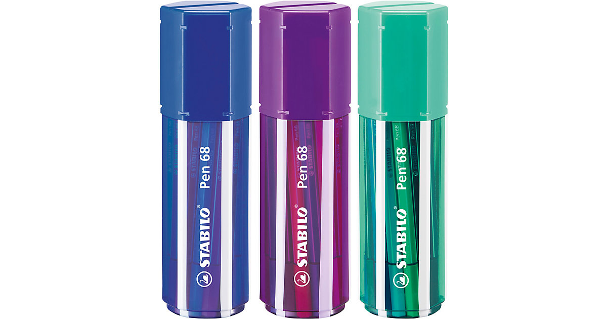 Premium-Filzstifte Pen 68, 20 Farben in Big Pen Box farblich sortiert mehrfarbig von Stabilo