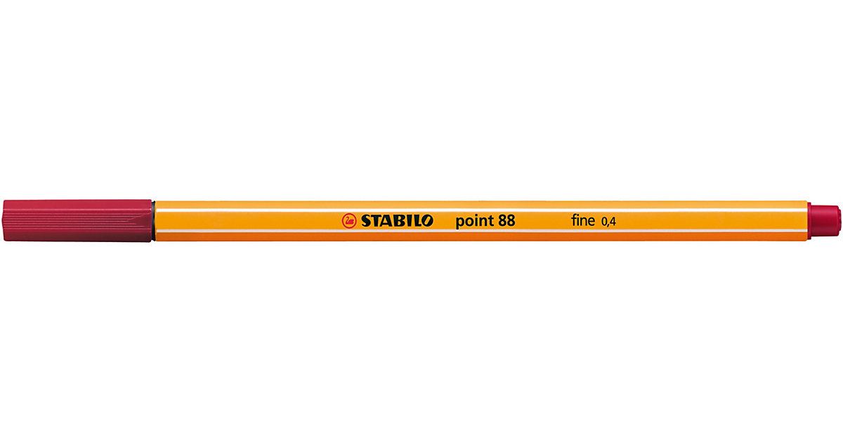 Fineliner STABILO® point 88®, 0,4 mm, dunkelrot von Stabilo