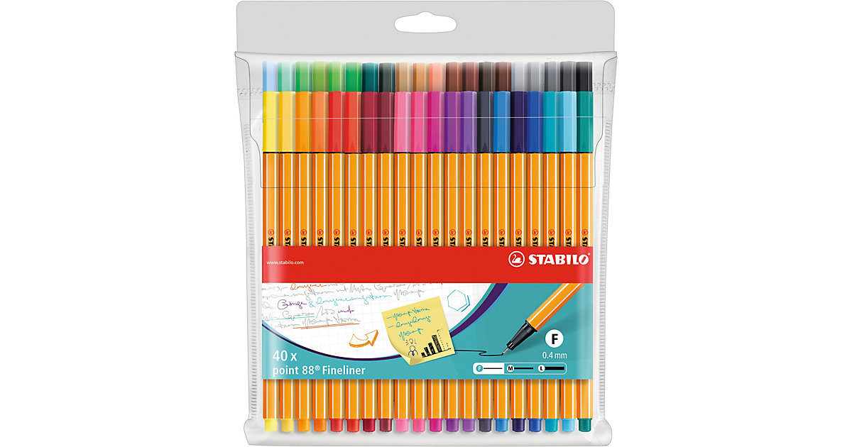 Fineliner point 88, 40 Farben bunt Fineliner point 88, 40 Farben bunt von Stabilo