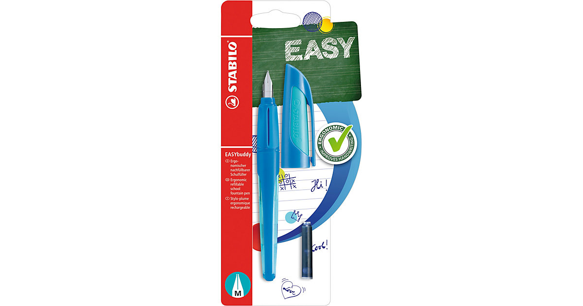 Schulfüller EASYbuddy M-Feder dunkelblau/hellblau, inkl. Patrone Schulfüller EASYbuddy M-Feder dunkelblau/hellblau, inkl. Patrone von Stabilo
