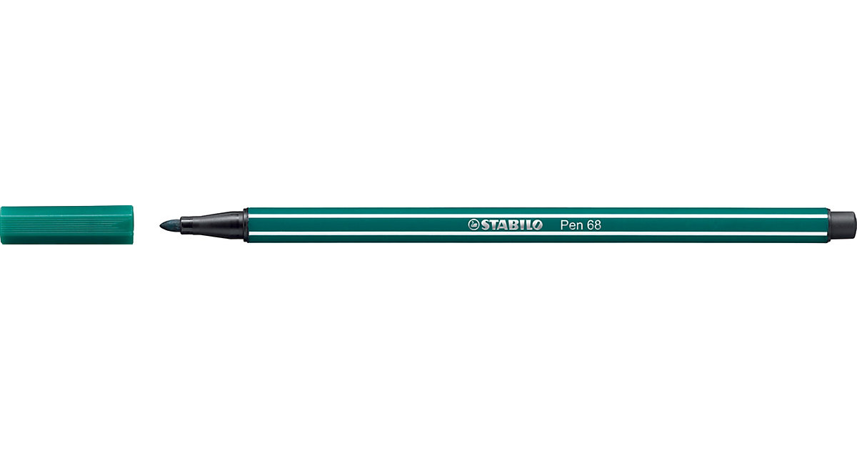 Pen 68 Premium-Filzmaler blaugrün, Strichstärke: 1 mm blau/grün von Stabilo