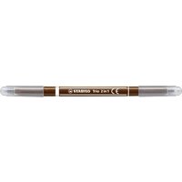 STABILO 223/45 Filzstift und Fineliner in einem - STABILO Trio 2 in 1 - Einzelstift - braun von Stabilo