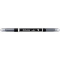 STABILO 223/46 Filzstift und Fineliner in einem - STABILO Trio 2 in 1 - Einzelstift - schwarz von Stabilo