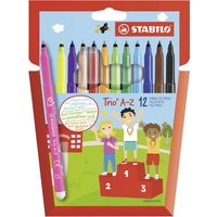 STABILO 378/1-12-01 Filzstift - STABILO Trio A-Z - 12er Pack - mit 12 verschiedenen Farben von Stabilo