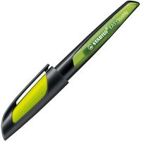 STABILO 5032/1-41 Schulfüller mit Anfänger-Feder A - STABILO EASYbuddy in schwarz/limette - Schreibfarbe blau (löschbar) - Einzelstift - inklusive Patrone von Stabilo