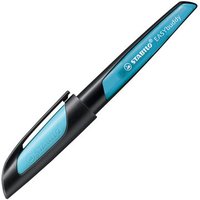 STABILO 5032/4-41 Schulfüller mit Anfänger-Feder A - STABILO EASYbuddy in schwarz/himmelblau - Schreibfarbe blau (löschbar) - Einzelstift - inklusive Patrone von Stabilo