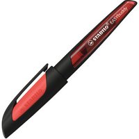 STABILO 5032/8-41 Schulfüller mit Anfänger-Feder A - STABILO EASYbuddy in schwarz/rot - Schreibfarbe blau (löschbar) - Einzelstift - inklusive Patrone von Stabilo