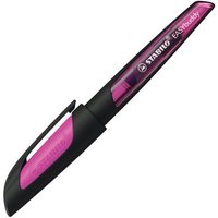 STABILO 5033/7-41 Schulfüller mit Linkshänder-Feder L - STABILO EASYbuddy in schwarz/magenta - Schreibfarbe blau (löschbar) - Einzelstift - inklusive Patrone von Stabilo