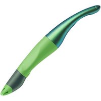 STABILO 6892/30-41 Ergonomischer Tintenroller für Rechtshänder - STABILO EASYoriginal Holograph Edition in grün - Einzelstift - Schreibfarbe blau (löschbar) - inklusive Patrone von Stabilo