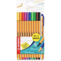 STABILO 762289 10er Etui Point 88 Fineliner + 1 pointVisco Tintenroller STABILO 762289 10er Etui Point 88 Fineliner + 1 pointVisco Tintenroller von Stabilo