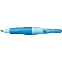 STABILO 7892/2-HB Ergonomischer Druck-Bleistift für Rechtshänder - STABILO EASYergo 3.15 in hellblau/dunkelblau - Einzelstift - inklusive 1 dicken Mine - Härtegrad HB & Spitzer von Stabilo