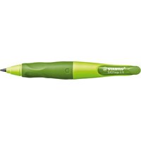 STABILO 7892/4-HB Ergonomischer Druck-Bleistift für Rechtshänder - STABILO EASYergo 3.15 in hellgrün/dunkelgrün - Einzelstift - inklusive 1 dicken Mine - Härtegrad HB & Spitzer von Stabilo
