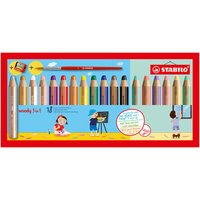 STABILO 880/18-4 Buntstift, Wasserfarbe & Wachsmalkreide - STABILO woody 3 in 1 - 18er Pack mit Spitzer und Pinsel - mit 12 Standard und 6 Pastellfarben STABILO 880/18-4 Buntstift, Wasserfarbe & Wachsmalkreide - STABILO woody 3 in 1 - 18er Pack mit Spitzer und Pinsel - mit 12 Standard und 6 Pastellfarben von Stabilo