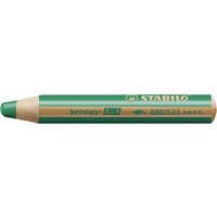 STABILO 880/533 Buntstift, Wasserfarbe & Wachsmalkreide - STABILO woody 3 in 1 - Einzelstift - dunkelgrün von Stabilo