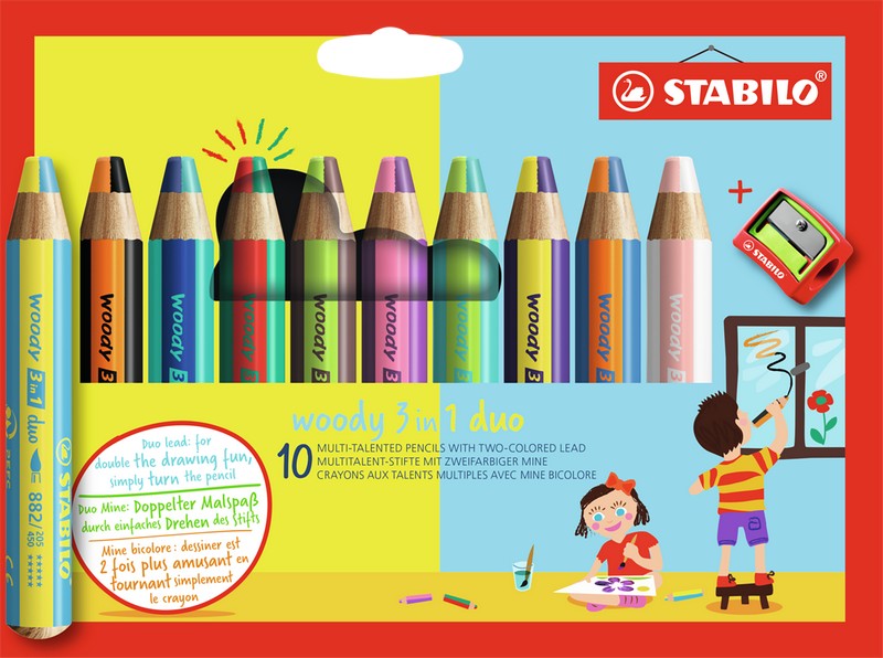 STABILO Aquarellfarbstift WOODY 3 in 1 duo im 10er Etui inklusive Spitzer STABILO Aquarellfarbstift WOODY 3 in 1 duo im 10er Etui inklusive Spitzer von Stabilo