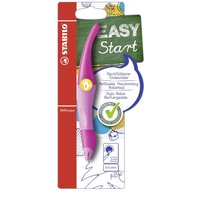 STABILO B-46837-3 Ergonomischer Tintenroller für Linkshänder - STABILO EASYoriginal in hellpink/dunkelpink - Einzelstift - Schreibfarbe blau (löschbar) - inklusive Patrone von Stabilo