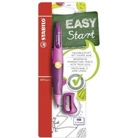 STABILO B-46864-3 Ergonomischer Druck-Bleistift für Linkshänder - STABILO EASYergo 3.15 in pink/lila - Einzelstift - inklusive 1 dicken Mine - Härtegrad HB & Spitzer von Stabilo
