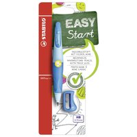 STABILO B-46867-3 Ergonomischer Druck-Bleistift für Linkshänder - STABILO EASYergo 3.15 in hellblau/dunkelblau - Einzelstift - inklusive 1 dicken Mine - Härtegrad HB & Spitzer von Stabilo