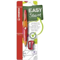 STABILO B-46876-5 Ergonomischer Druck-Bleistift für Rechtshänder - STABILO EASYergo 3.15 in orange/rot - Einzelstift - inklusive 1 dicken Mine - Härtegrad HB & Spitzer von Stabilo