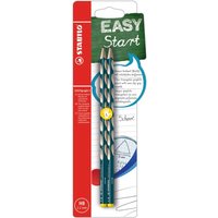STABILO B-53103-5 Schmaler Dreikant-Bleistift für Linkshänder - STABILO EASYgraph S in petrol - 2er Pack - Härtegrad HB von Stabilo