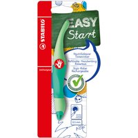 STABILO B-58457-5 Ergonomischer Tintenroller für Rechtshänder - STABILO EASYoriginal Pastel in Hauch von Minzgrün - Einzelstift - Schreibfarbe blau (löschbar) - inklusive Patrone von Stabilo