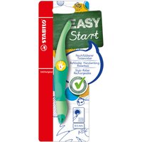 STABILO B-59053-3 Ergonomischer Tintenroller für Linkshänder - STABILO EASYoriginal Pastel in Hauch von Minzgrün - Einzelstift - Schreibfarbe blau (löschbar) - inklusive Patrone von Stabilo