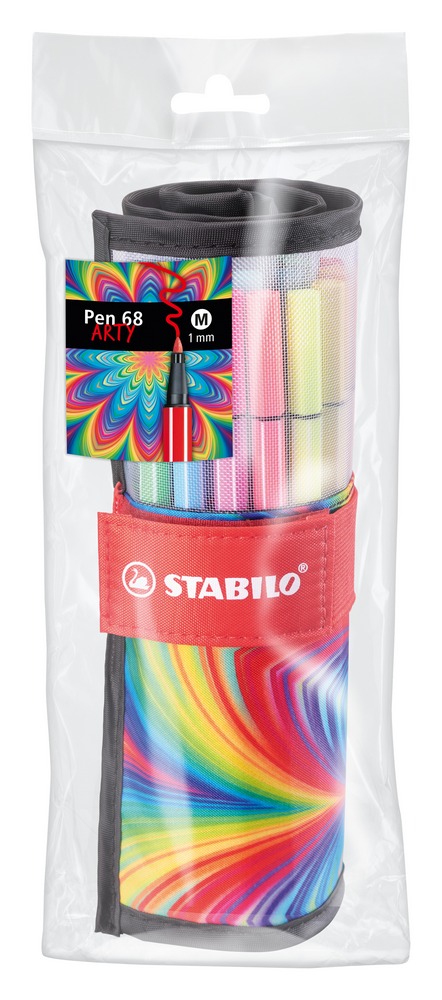 STABILO Fasermaler Pen 68 ARTY 25er Set in Rolletui von Stabilo
