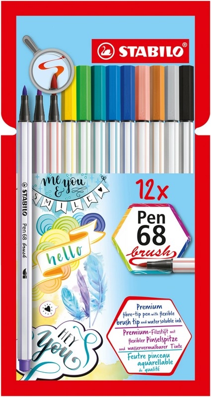 STABILO Fasermaler Pen 68 brush 12er Etui von Stabilo