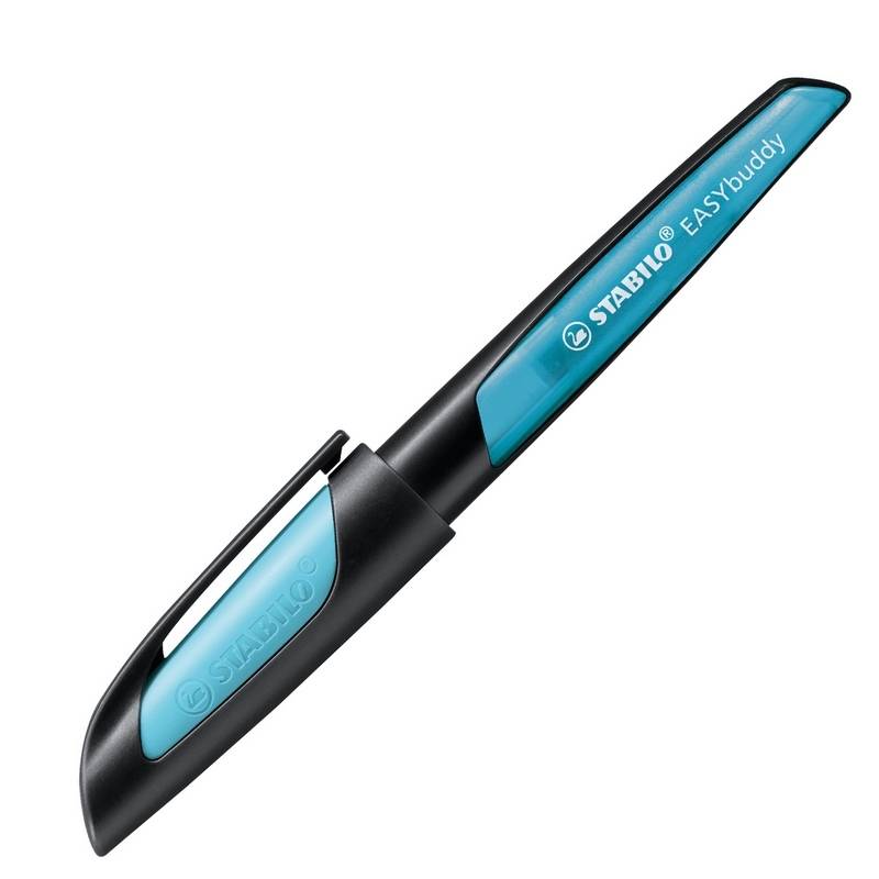 STABILO Füllfederhalter EASYbuddy für Anfänger A, schwarz/himmelblau von Stabilo