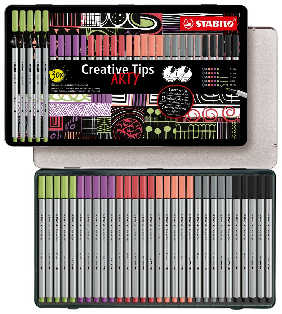 STABILO Multi-Liner ARTY Creative Tips im 30er Metalletui - Pastell Farben STABILO Multi-Liner ARTY Creative Tips im 30er Metalletui - Pastell Farben von Stabilo