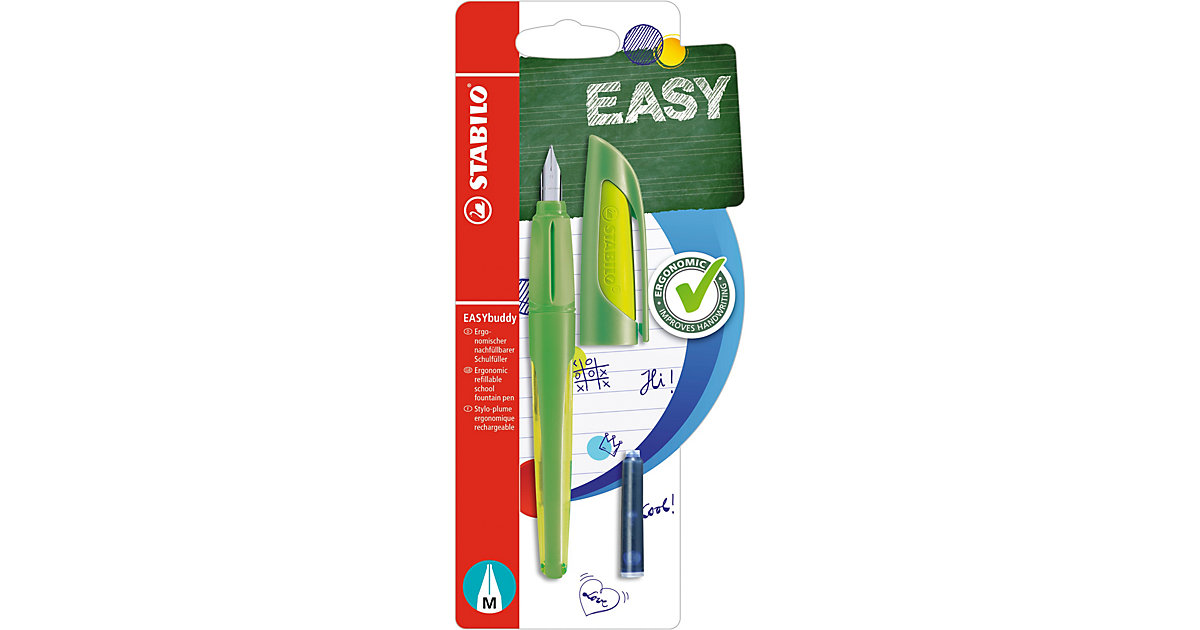 Schulfüller EASYbuddy M-Feder limette/grün, inkl. Patrone Schulfüller EASYbuddy M-Feder limette/grün, inkl. Patrone von Stabilo