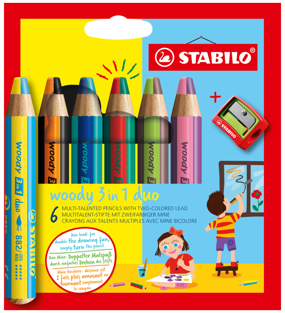 Stabilo Buntstifte - Woody 3-I-1 Duo - 6 st. - Mehrfarbig - Stabilo - One Size - Buntstiftsets Stabilo Buntstifte - Woody 3-I-1 Duo - 6 st. - Mehrfarbig - Stabilo - One Size - Buntstiftsets von Stabilo