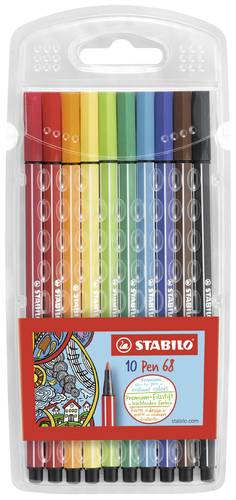Stabilo Fasermaler Pen 68 6810/PL Verschiedenfarbig sortiert 1mm 10St. von Stabilo