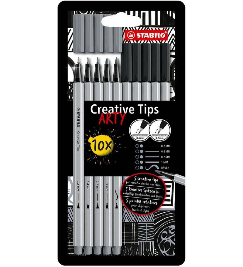 Stabilo Filzstifte - Kreativtipps Arty - 10 st. - Schwarz/Grau - Stabilo - One Size - Filzstifte Stabilo Filzstifte - Kreativtipps Arty - 10 st. - Schwarz/Grau - Stabilo - One Size - Filzstifte von Stabilo