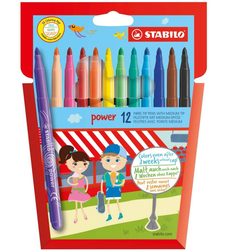 Stabilo Filzstifte - Power - 12 st. - Mehrfarbig - Stabilo - One Size - Filzstifte Stabilo Filzstifte - Power - 12 st. - Mehrfarbig - Stabilo - One Size - Filzstifte von Stabilo