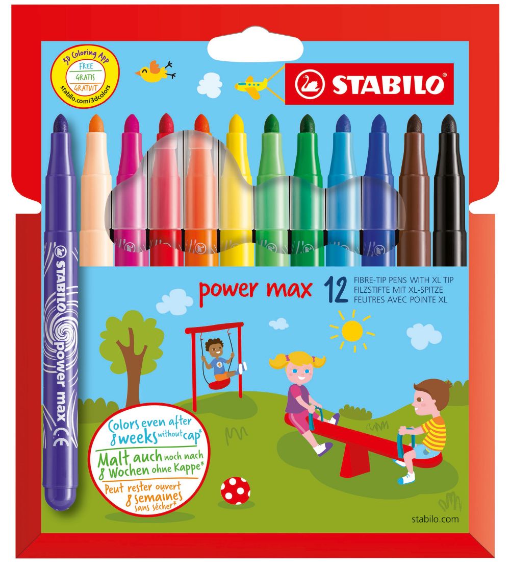 Stabilo Filzstifte - Power Max - 12 st. - Mehrfarbig - Stabilo - One Size - Filzstifte Stabilo Filzstifte - Power Max - 12 st. - Mehrfarbig - Stabilo - One Size - Filzstifte von Stabilo
