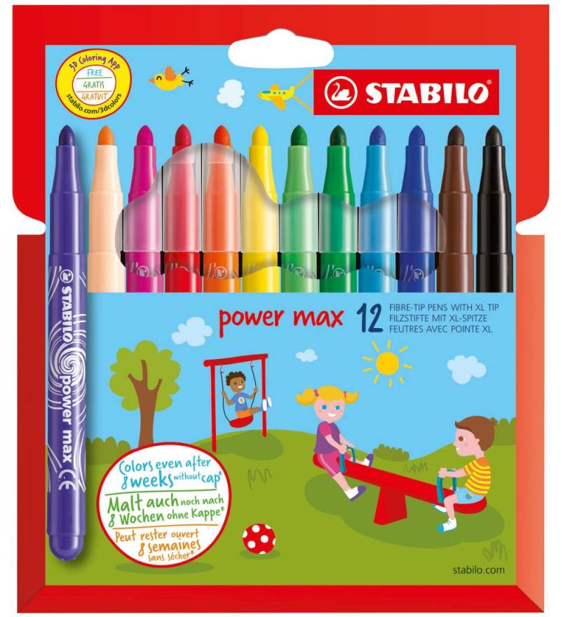 Stabilo Filzstifte - Power Max - 12 st. - Mehrfarbig - Stabilo - One Size - Filzstifte Stabilo Filzstifte - Power Max - 12 st. - Mehrfarbig - Stabilo - One Size - Filzstifte von Stabilo
