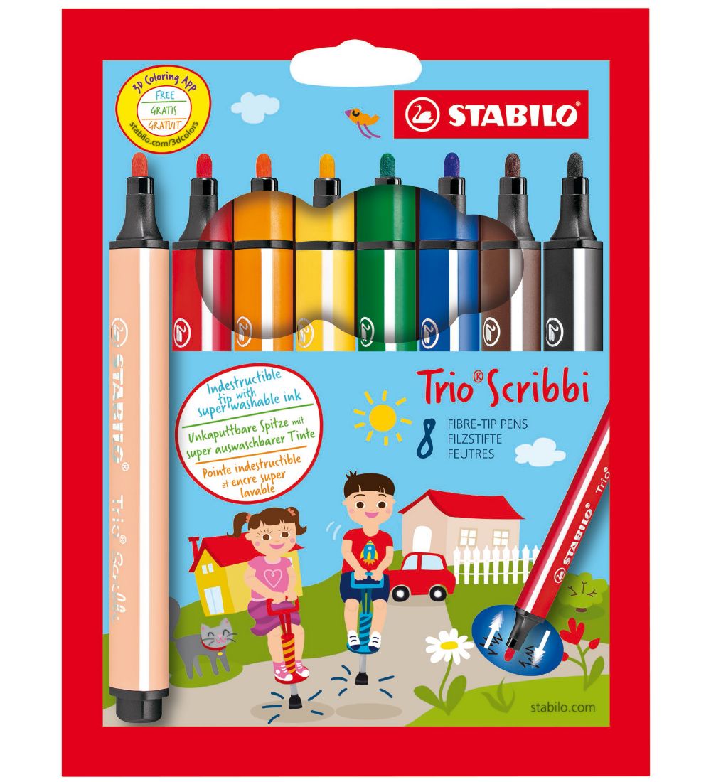 Stabilo Filzstifte - Trio Scribbi - 8 st. - Mehrfarbig - Stabilo - One Size - Filzstifte Stabilo Filzstifte - Trio Scribbi - 8 st. - Mehrfarbig - Stabilo - One Size - Filzstifte von Stabilo