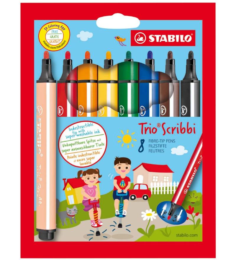 Stabilo Filzstifte - Trio Scribbi - 8 st. - Mehrfarbig - Stabilo - One Size - Filzstifte Stabilo Filzstifte - Trio Scribbi - 8 st. - Mehrfarbig - Stabilo - One Size - Filzstifte von Stabilo