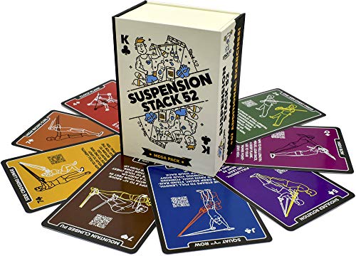 Stack 52 Suspension-Übungskarten, die mit TRX und Anderen Trainer-Gurten kompatibel sind. Videoanweisungen enthalten. Fun Home Fitness-Programm. (Mega Pack) von Stack 52