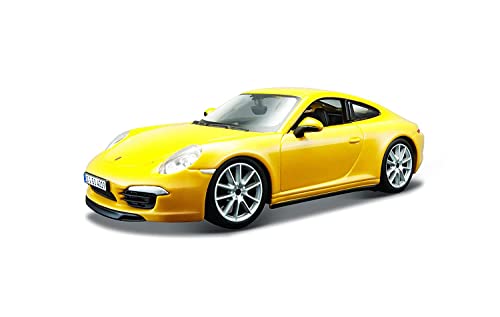 Bauer Spielwaren Bburago Porsche 911 Carrera S: Modellauto im Maßstab 1:24, Türen und Motorhaube zum Öffnen, lenkbar, 19 cm, matt braun (18-21065) von Bauer Spielwaren
