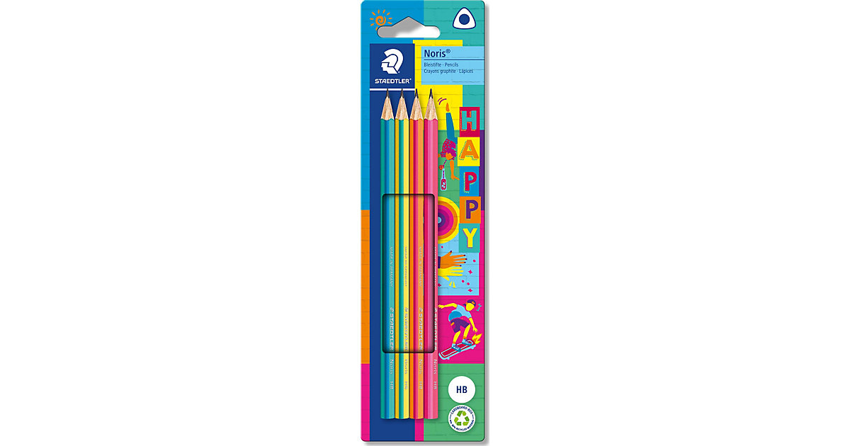 Bleistifte HB HAPPY, 4 Stück von Staedtler