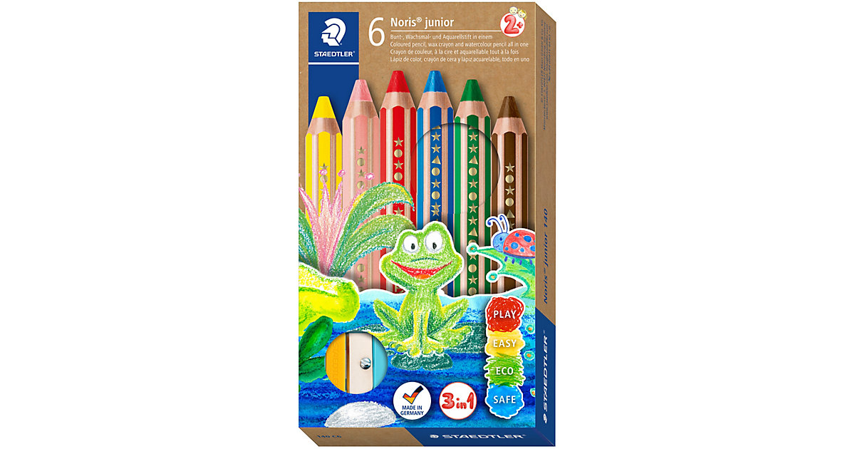 Buntstifte Noris® junior 3 in 1, 6 Farben, inkl. Anspitzer mehrfarbig Buntstifte Noris® junior 3 in 1, 6 Farben, inkl. Anspitzer mehrfarbig von Staedtler