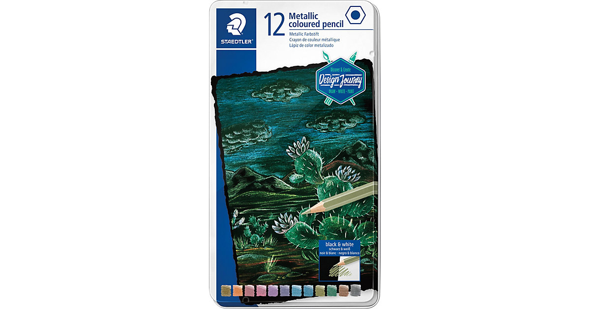 Design Journey Buntstifte metallic, 12 Farben in Metalletui Design Journey Buntstifte metallic, 12 Farben in Metalletui von Staedtler