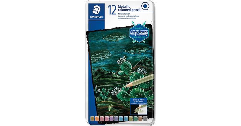 Design Journey Buntstifte metallic, 12 Farben in Metalletui von Staedtler