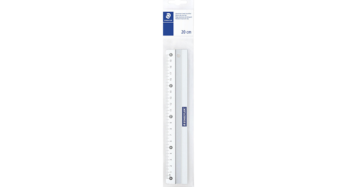 Lineal Aluminium, 20 cm, mit Anti-Rutsch-Pads silber Lineal Aluminium, 20 cm, mit Anti-Rutsch-Pads silber von Staedtler