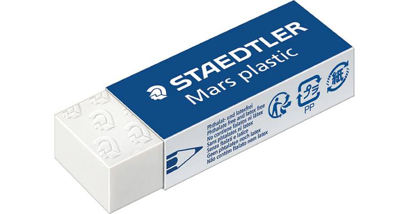 Mars® plastic Radierer, PVC, 65 x 13 x 23 mm Radiergummis weiß von Staedtler