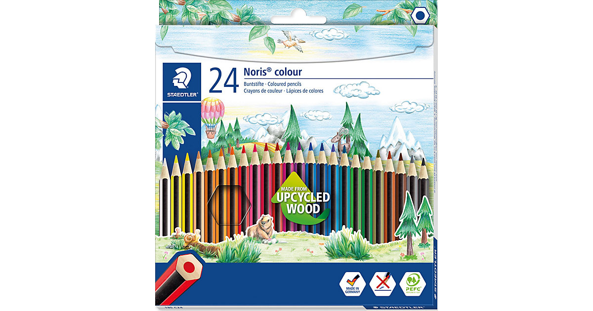 Sechskant-Buntstifte Noris® colour, 24 Farben mehrfarbig Modell 1 von Staedtler
