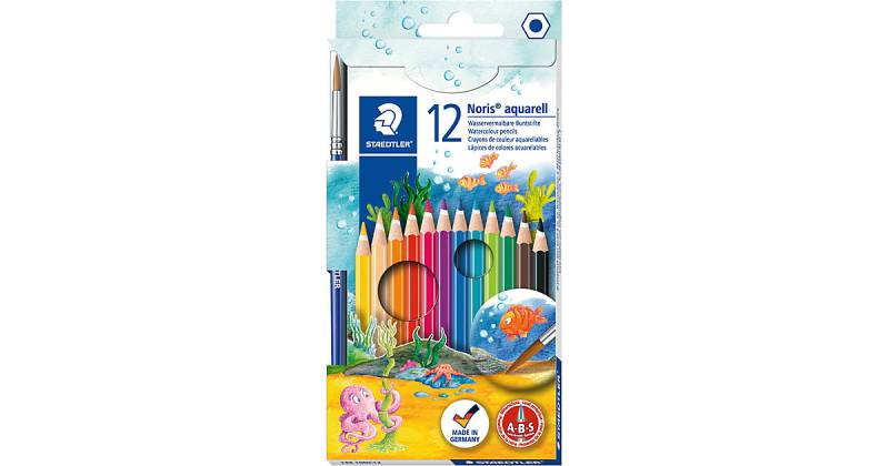 Buntstifte Noris® aquarell, 12 Farben, inkl. Pinsel mehrfarbig Modell 1 von Staedtler